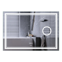 Дзеркало QUADRO MR20-1200x800 з Led Touch, Anti-fog, димером, регулятором яскравості, лінзою (MP6624)